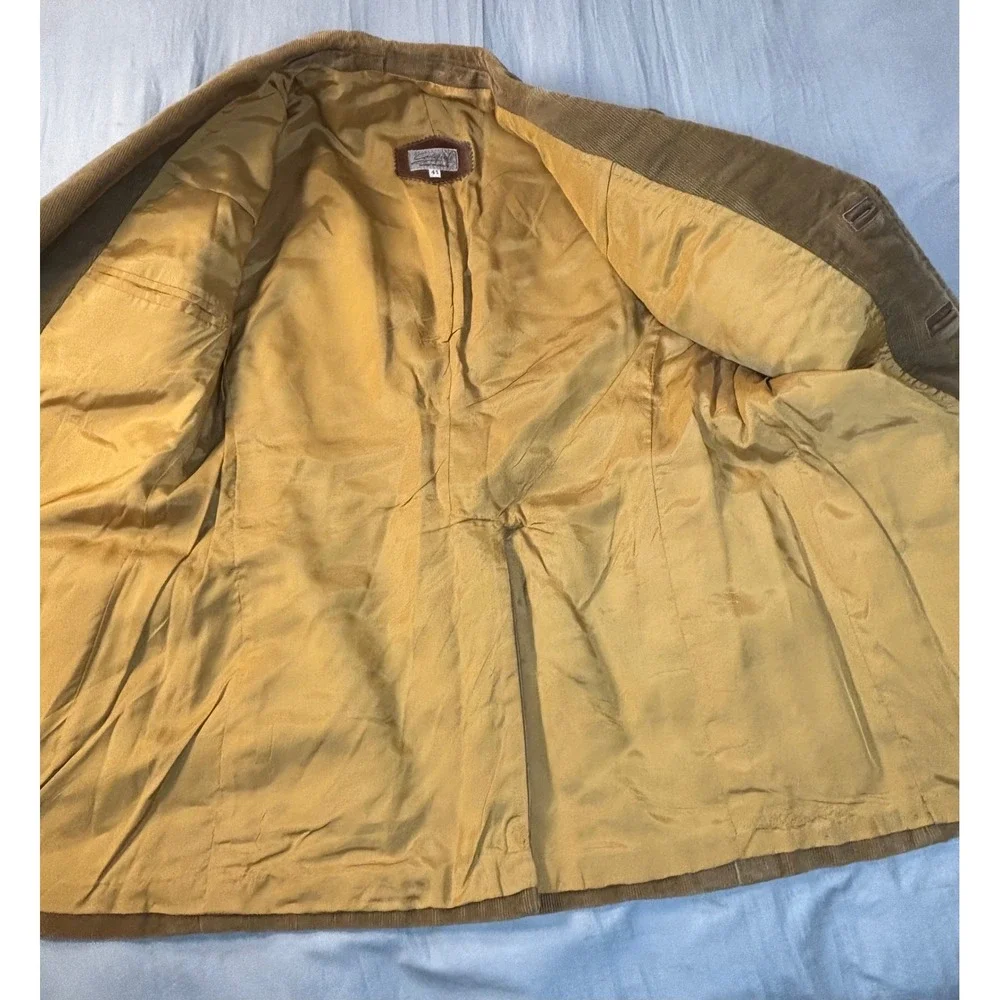 Vintage 70s cortefiel corduroy jacket men's 41 medium tan safari
